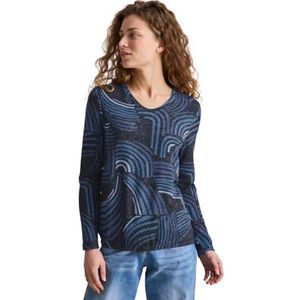 Behaaglijk shirt met print, Universal Blue Melange, XL