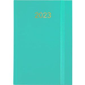 Grafoplás 70304336 Dagplanner 2023, jaarplanner van vinyl, gevoerd, met verticale sluiting en leespunt, serie Florence, 14,5 x 21 cm