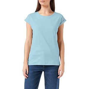 Build Your Brand Dames Ladies Extended Shoulder Tee T-Shirt, Ocean Blue, XXL