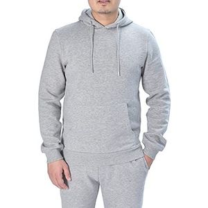M17 Heren pullover hoodie casual capuchon sweatshirt hoodie top jumper classic effen jas lange mouwen met pocket (L, grijs marl) heren, Grijs Marl, M