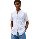 Tommy Hilfiger - Linen Blend Mao - Herenhemd - Blauw