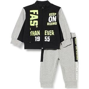 Chicco, Jumpsuitset: sweatshirt met ritssluiting en lange sportbroek, Kinderen en tieners, sabel, 12 maanden