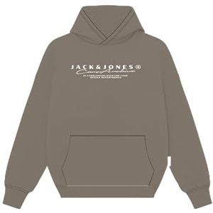 JACK & JONES Heren Jcopoint Branding Sweat Hood FST, Desert Taupe, L