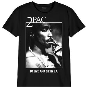 Tupac Unisex T-shirt voor kinderen om te leven en te sterven in L.A."", referentie: BOTUPACTS003, zwart, maat 8 jaar, Zwart, 8 Jaren