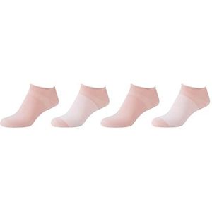 s.Oliver Socks Dames Online Women Organic Striped Rolld Minisneaker pak van 4 sokken, peachskin, 39/42, Peachskin, 39 EU