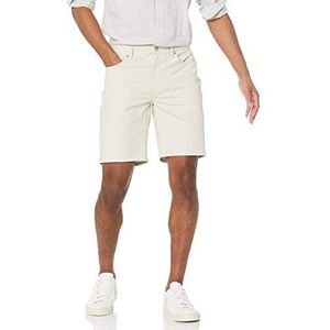 Amazon Essentials Men's Korte broek van stretchstof met 5 zakken en binnenbeenlengte van 23 cm, Steen, 38