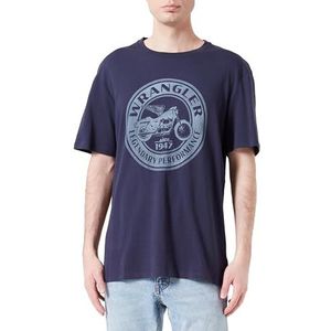 Wrangler Americana Tee T-shirt, marineblauw, S heren, Navy Blauw, S