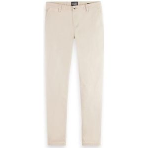 Scotch & Soda Heren Essential Mott Slim Fit Stretch Cotton Chino Pants, Parchment 7347, 33W / 32L