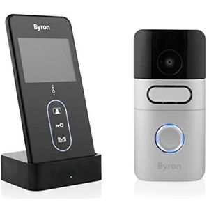 Byron DIC-24615 draadloze video-deurintercom met draagbare monitor/bezoekeropnamefunctie