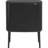 Brabantia Bo Touch Bin Prullenbak 3 x 11L - Recycling - 3 Kunststof Binnenemmers - Matt Black