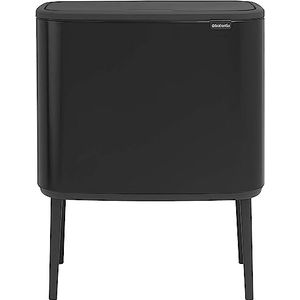 Brabantia Bo Touch Bin Prullenbak 3 x 11L - Recycling - 3 Kunststof Binnenemmers - Matt Black