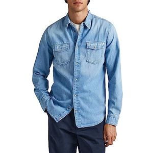 Pepe Jeans Hammond-overhemd voor heren, Blauw (Denim-pf1), S