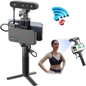Creality CR-Scan Ferret Pro 3D-scanner voor 3D-printer, handheld 3D-modelscan, anti-shake track, Wifi6 scannen, 0,1 mm nauwkeurigheid, 24 bit volledige kleur voor Android iOS telefoon, pc, Mac Win