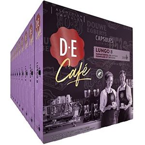 Douwe Egberts D.E Café Lungo koffiecups, 100% Arabica koffie, geschikt Voor Nespresso koffiemachines, intensiteit 8/12, 10 x 20 capsules