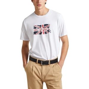Pepe Jeans Heren Clag T-shirt, Wit (Wit), XS, Wit (wit), XS
