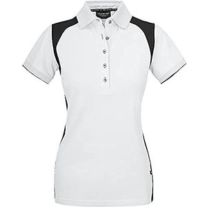 Texstar PSW7 dames stretch pikee hemd met drie knopen, maat M, wit