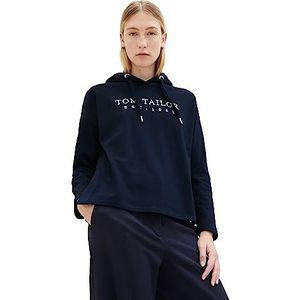 TOM TAILOR Dameshoodie met opschrift, 10668-sky Captain Blue, 3XL