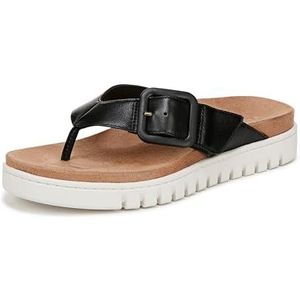 Vionic Uptown Marin Teenslippers voor dames, zwart TMB leer, maat 36 UK, Zwart Tmb Leer, 39 EU