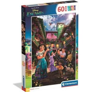 Clementoni - Kinderpuzzel 60 delen Supercolor, voor kinderen van 4 jaar en oud, Disney Encanto-Illustration, cadeau-idee, Made in Italy, 62 x 42 cm, 26333