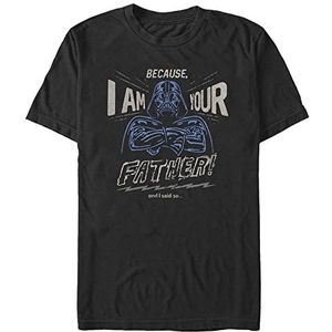 Star Wars Unisex Papa Says So Organic T-shirt met korte mouwen, zwart, L