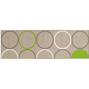 VIVA LA CUCINA tapijt, synthetische vezels, beige/groen, 57 x 200 x 1,14 cm