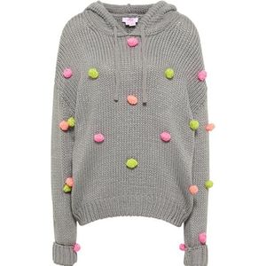 ALBEE Gebreide hoodie voor dames, grijs, meerkleurig., XL/XXL