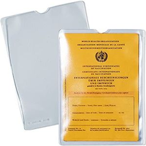 HERMA 1332 ID-kaarthoes, transparant, 10 stuks, vaccinatiepaspoort, hoes voor oude vaccinatiekaart, vaccinatieboek, ID-kaarthouder ter bescherming van spaarboekjes, documenten in DIN A6-formaat,