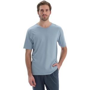 Dagi Heren Blue Cotton Modal Gebreide Broek met Zakken en Veters, 2XL, blauw, XXL