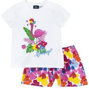 Chicco 2-Delige Set Van T-Shirt En Korte Broek meisjes, Veelkleurig (3), 4A, Design in Italië
