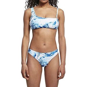 Urban Classics Dames bikiniset tweedelig badpak met assymetrische top, dames asymmetrische tank top bikini, maten XS - XL, Ocean White, L