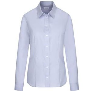 Seidensticker Damesblouse - City blouse - hemdblouse - regular fit - lange mouwen - effen - 100% katoen, blauw, 36