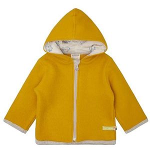 loud + proud Uniseks wollen fleece met capuchon, GOTS-gecertificeerd fleecejack, curry, 62-68