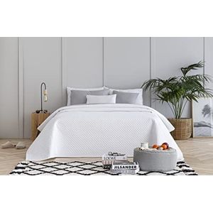 Todocama Bouti-sprei met Rombo-motief, voor lente, zomer, herfst en winter, 100% extra zachte microvezel, sprei, veelzijdig inzetbaar, bed 80/90 cm, 180 x 260 cm, wit