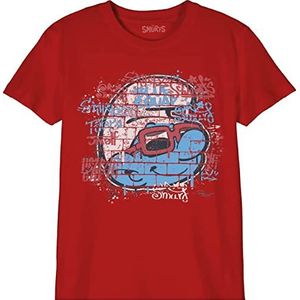 Les Schtroumpfs BOSMURFTS007 T-shirt, rood, 6 jaar, Rood, 6 Jaren