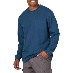 Wrangler Riggs Workwear mens Long Sleeve Pocket Performance T-shirt T Shirt, Oxford Blue, Large US