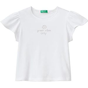 United Colors of Benetton T-shirt 3F4JG108T, optisch wit 101, 90 meisjes, Optisch wit 101