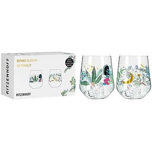 RITZENHOFF 3892001 Gin-glas 700 ml - set van 2 - serie Botanic Glamour - 2 tuimelaars met sterrenmaanmotief - Made in Germany