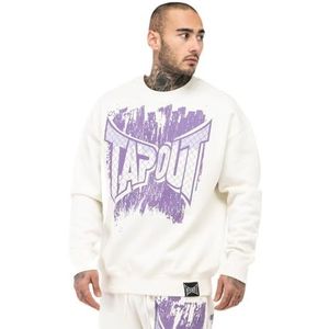 Tapout Sweatshirt met ronde hals voor heren, oversized CF Crew, wit, paars (sering), L