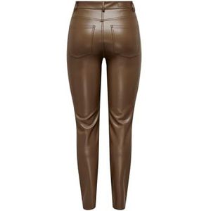 Bestseller A/S Onlemily Hw St ANK Faux Leather PNT Noos imitatieleer broek, Dark Earth., XXS x 32L