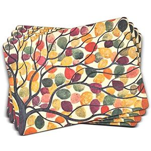 Portmeirion Home & Gifts Dansende takken Placemats S/4 (s), Multi gekleurd, 40,1 x 29,8cm