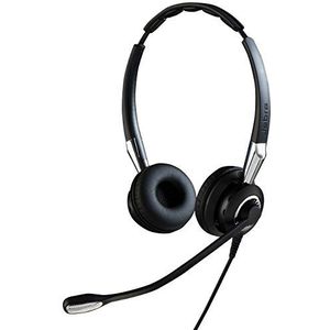 Jabra Biz 2400 II QD on-ear stereo headset met snelkoppeling - lichtgewicht noise cancelling kabel hoofdtelefoon met HD voice en zacht hoofdkussen voor tafeltelefoons