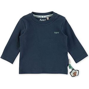 Sigikid Baby-jongens shirt met lange mouwen van biologisch katoen T-shirt, donkerblauw/uni, 92