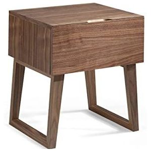 Angel Cerdá Nachtkastje van walnoothout met soft-close-lade, modern en functioneel design voor slaapkamer, 45 x 40 x 50 cm
