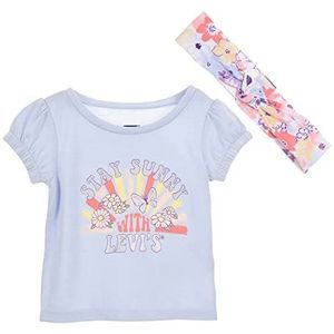 Levi's Kids Baby Meisjes Lvg Puff Sleeve Tee Shirt, Koele schemering, 12 Maanden