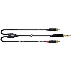 Cordial CFY 0.9 VCC Y-adapterkabel 6,3 mm stereo-jack goud/2 x RCA goud/0,9 m