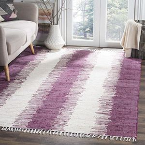 Safavieh Modern rechthoekig tapijt voor binnen, plat geweven, collectie Montauk, MTK751, violet, 122 x 183 cm voor woonkamer, slaapkamer of elk interieur