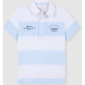 Gocco Sport-poloshirt, gestreept, voor kinderen, Lichtblauw, 12 Jaren