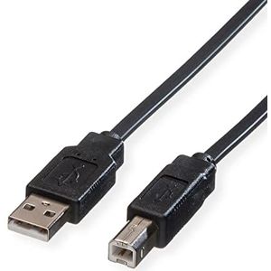 ROLINE USB 2.0 platte kabel notebook, type A-B, zwart, 1,8 m