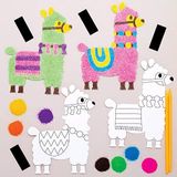 Baker Ross Lama AT469 Zandkunst magneten knutselset voor kinderen (6 stuks) creatieve sets om te knutselen en te decoreren in de lente
