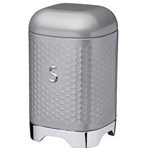 KitchenCraft Lovello Textured Caddy met geometrisch zeskantpatroon, 11 x 11 x 19 cm - IJswit